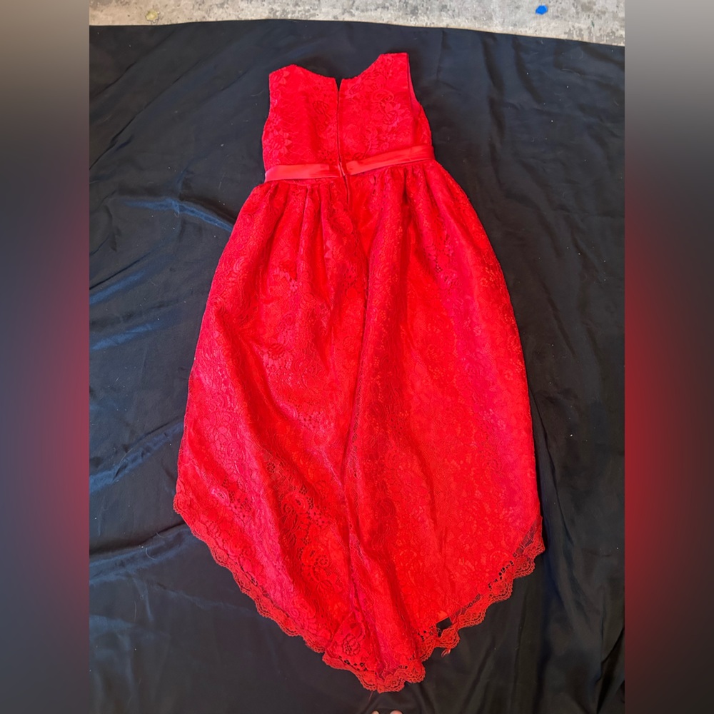 Elegant high lo Red Lace Dress size 10/12